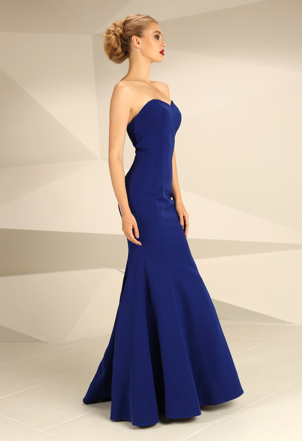 Nataliya Couture  Natasha Strapless Blue Prom Gown